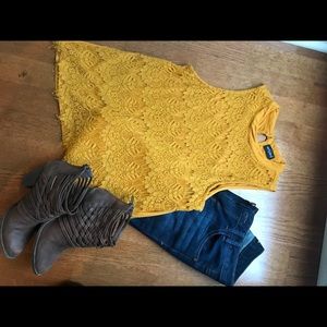 Mustard Yellow Lace Blouse